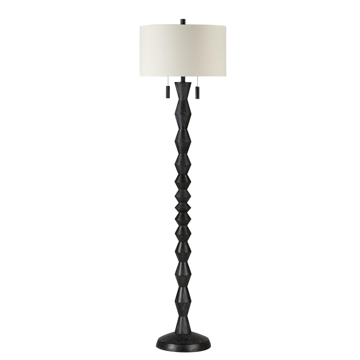 Phyllis Two Light Floor Lamp in Matte Black Wash