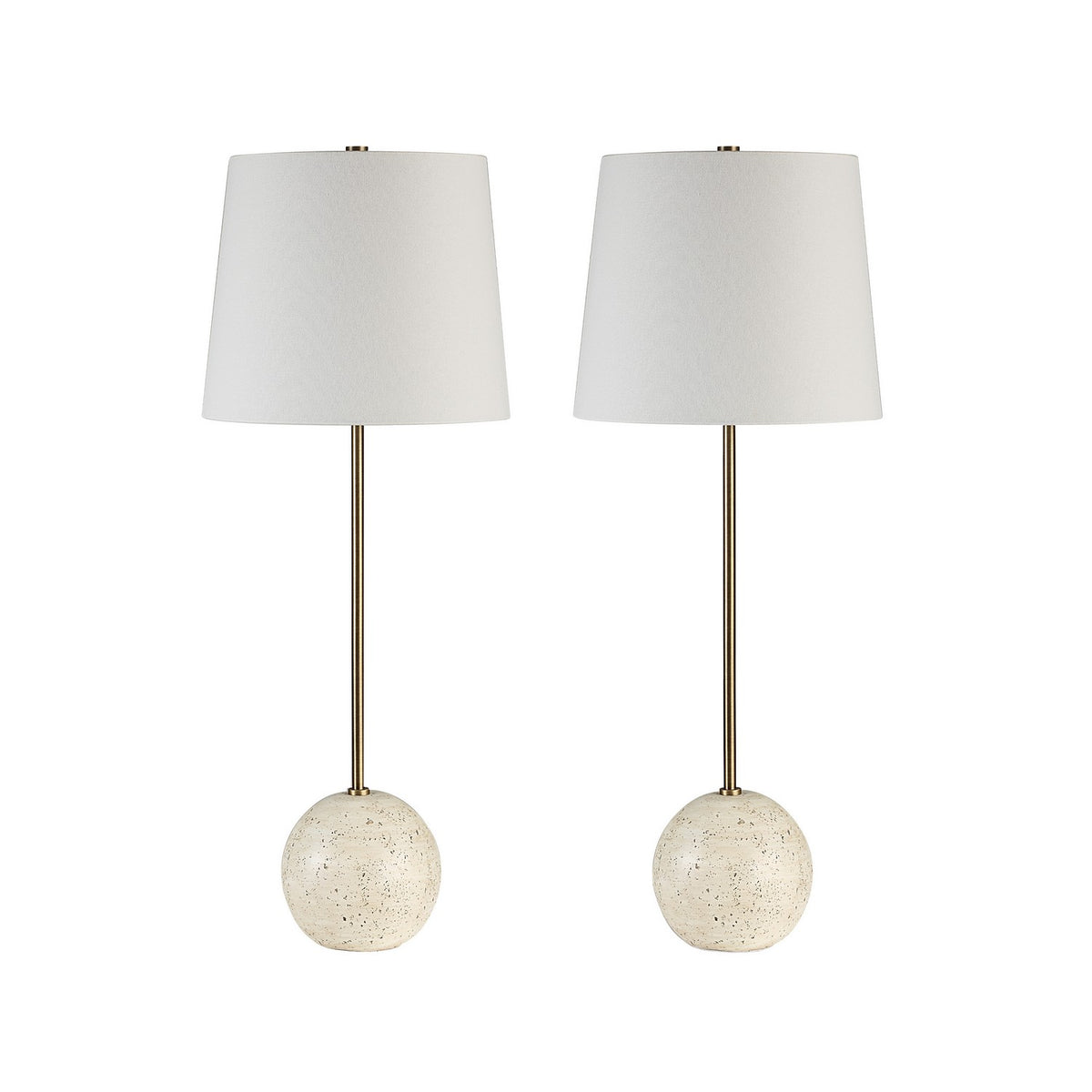Davide Two Light Table Lamp in Cream
