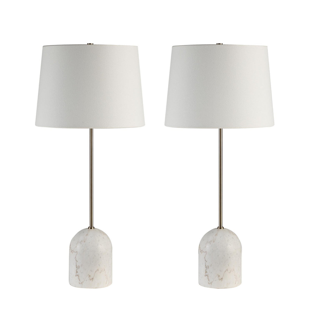 Dili Two Light Table Lamp in White