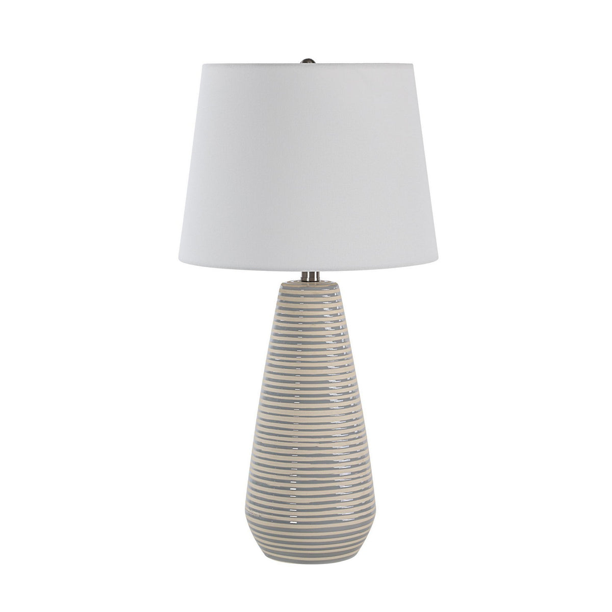 Pera One Light Table Lamp in Gray And Ivory