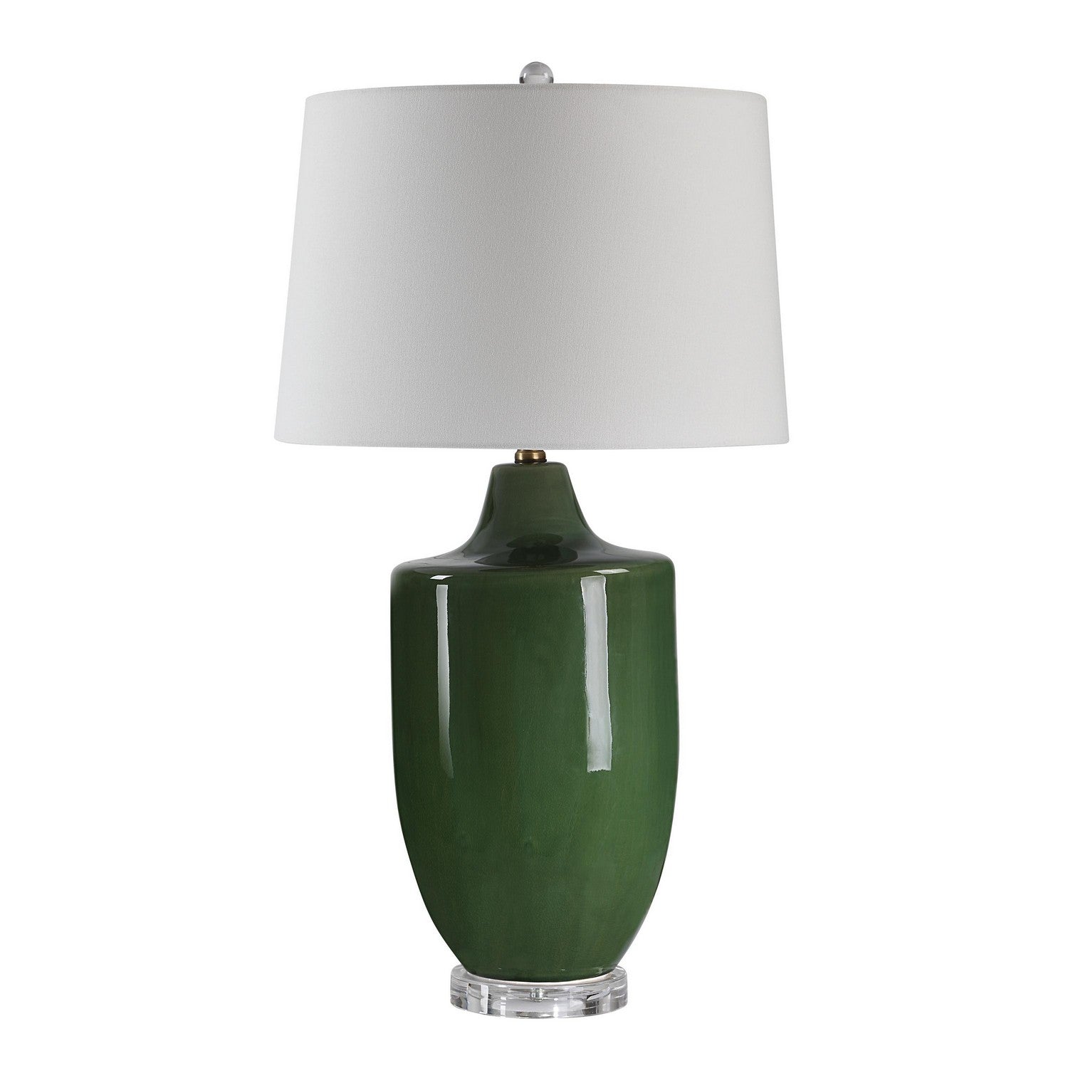 Pesca One Light Table Lamp in Crackled Olive Green