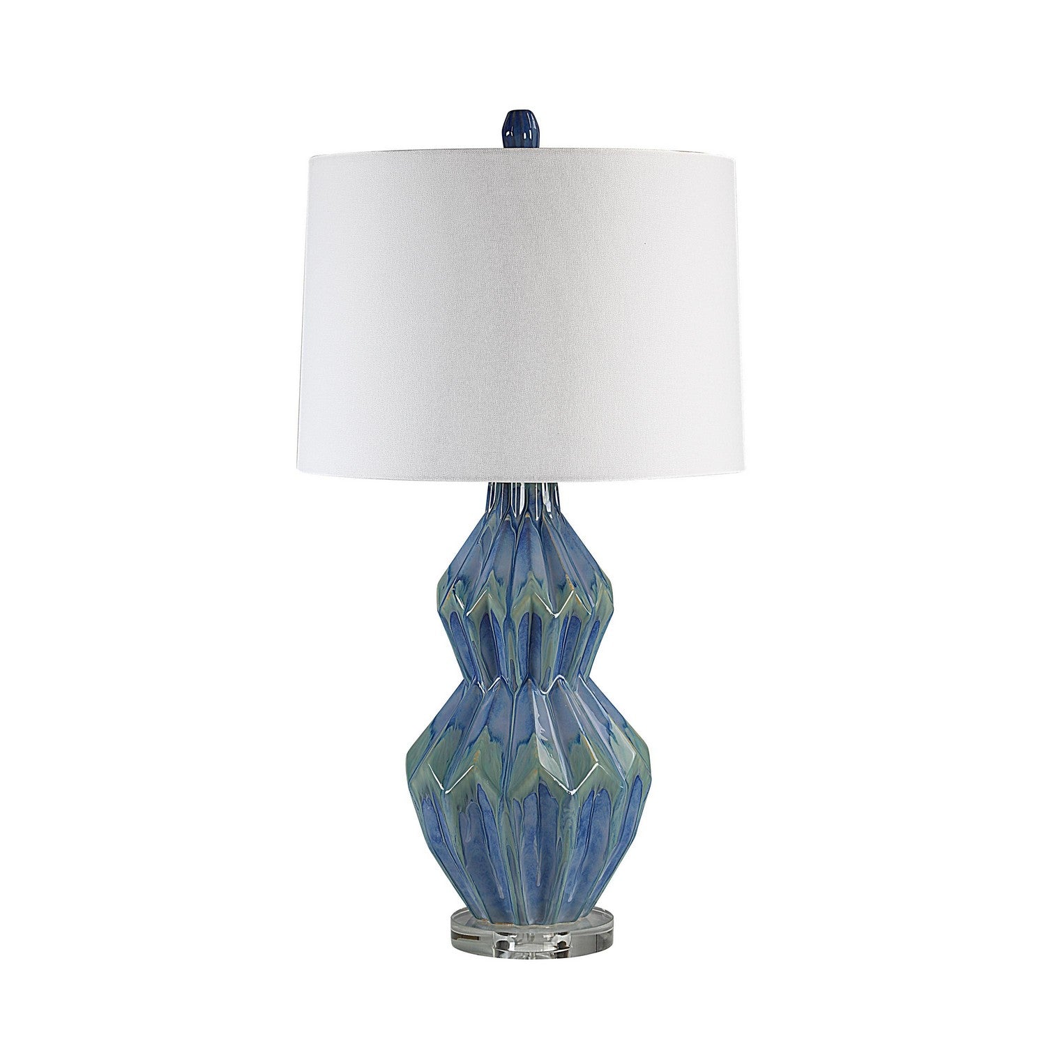 Serres One Light Table Lamp in Turquoise Blue