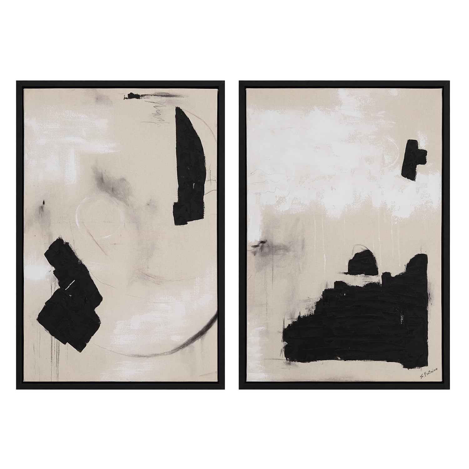 Asia Canvas Art in PAINTED BLACK