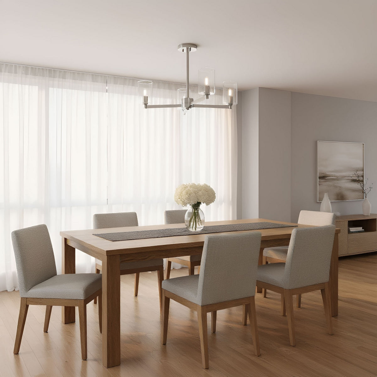 Fullton Three Light Semi-Flush Mount