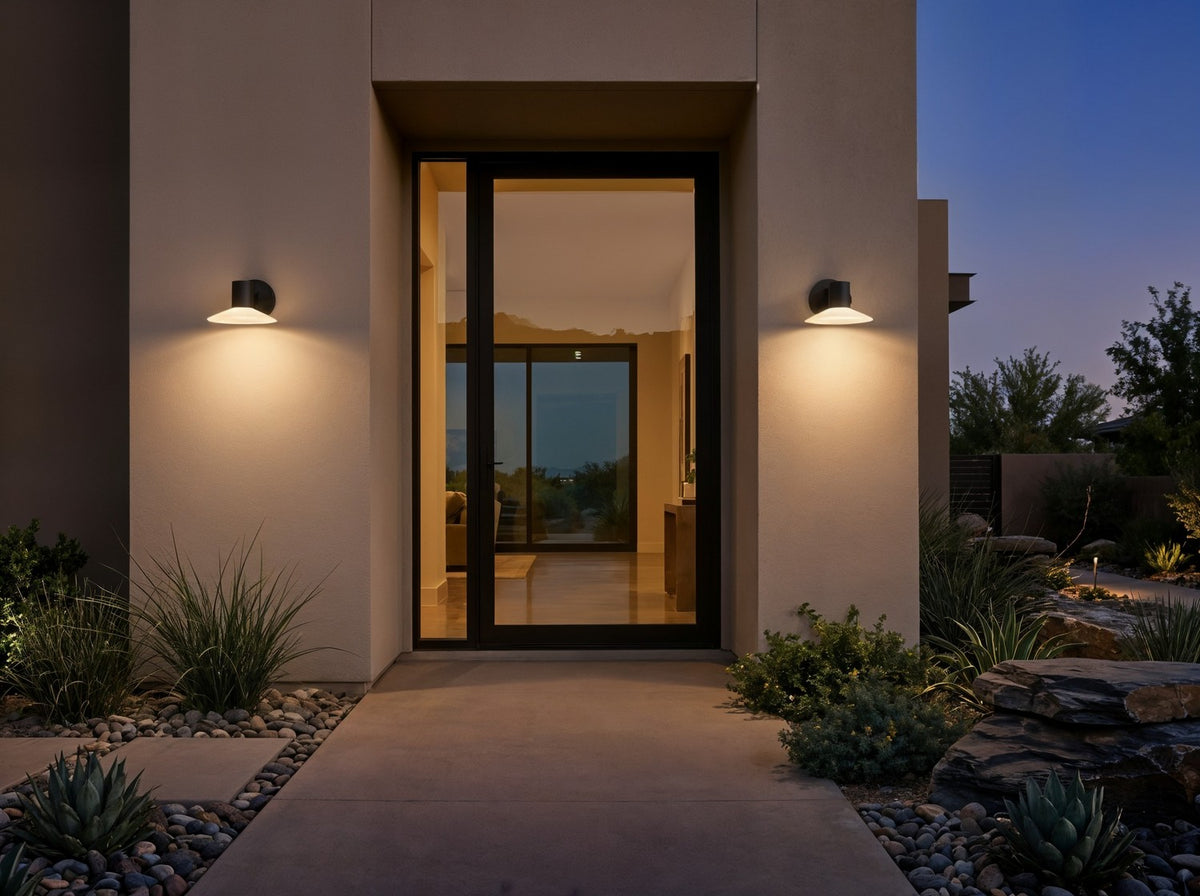 Focal LED Wall Lantern in Textured Black