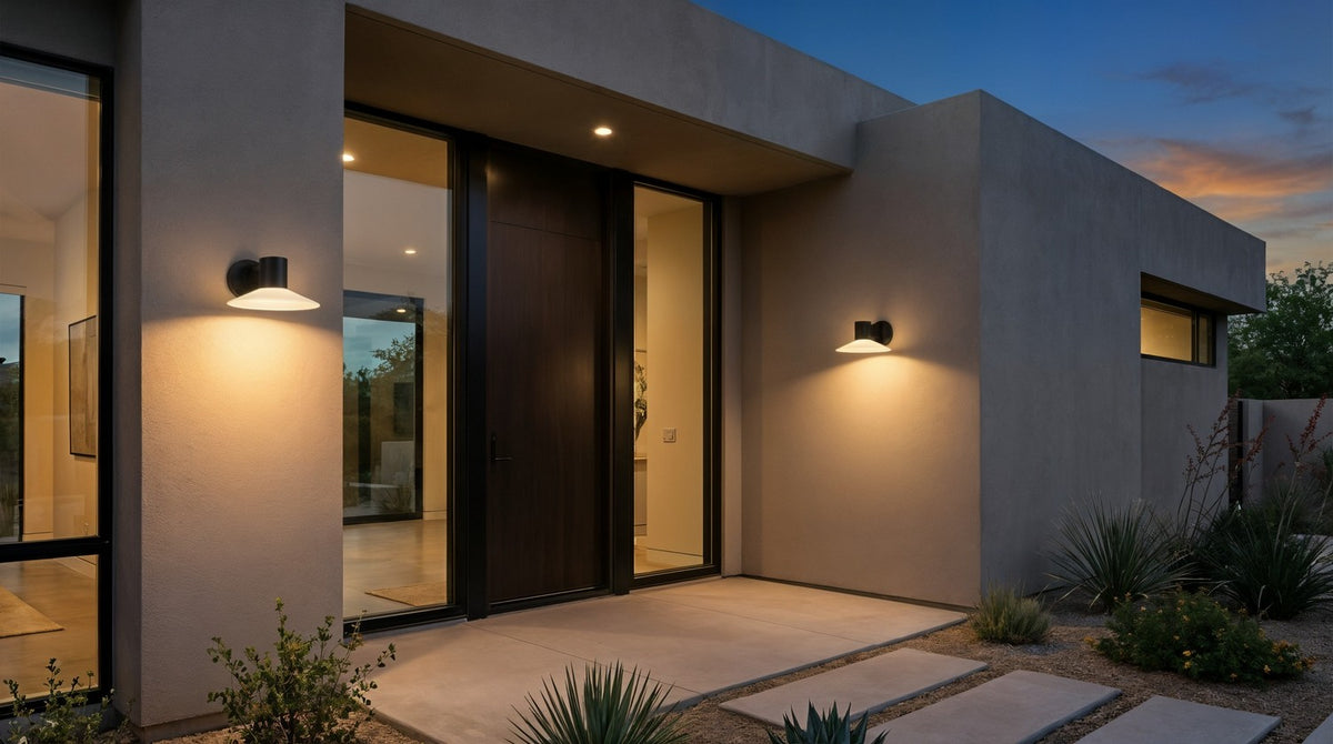 Focal LED Wall Lantern in Textured Black