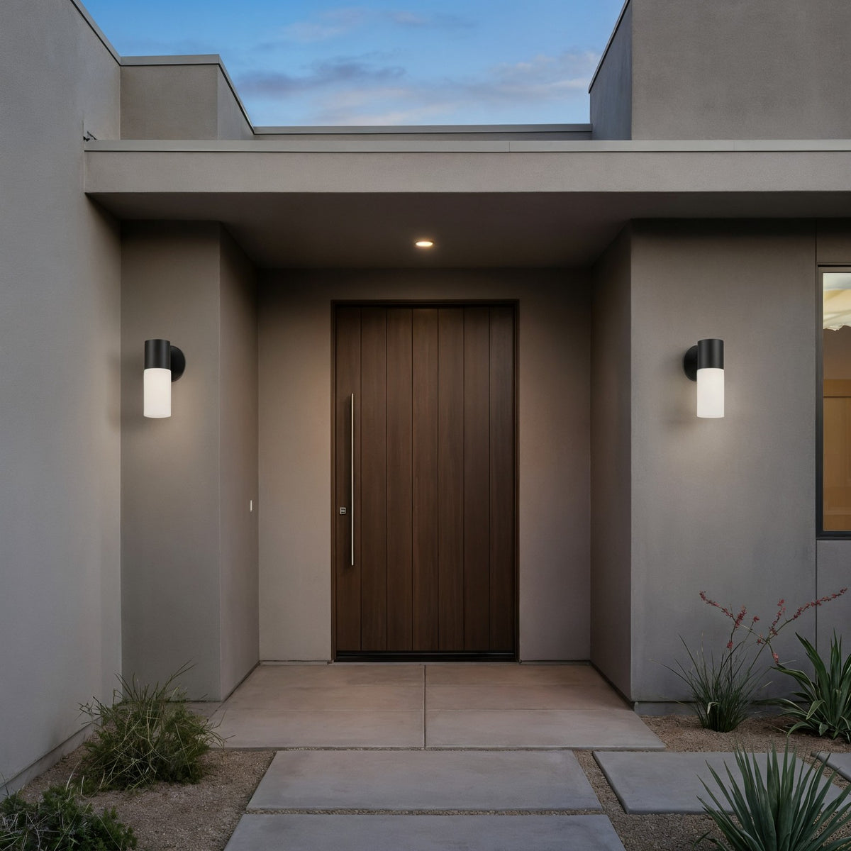 Focal LED Wall Lantern in Textured Black