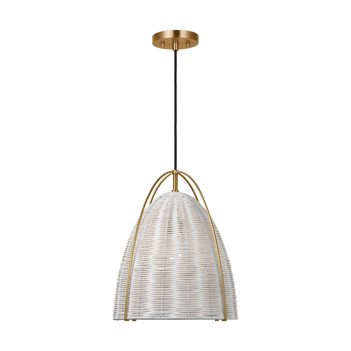 Norman One Light Pendant in Chalk Wicker