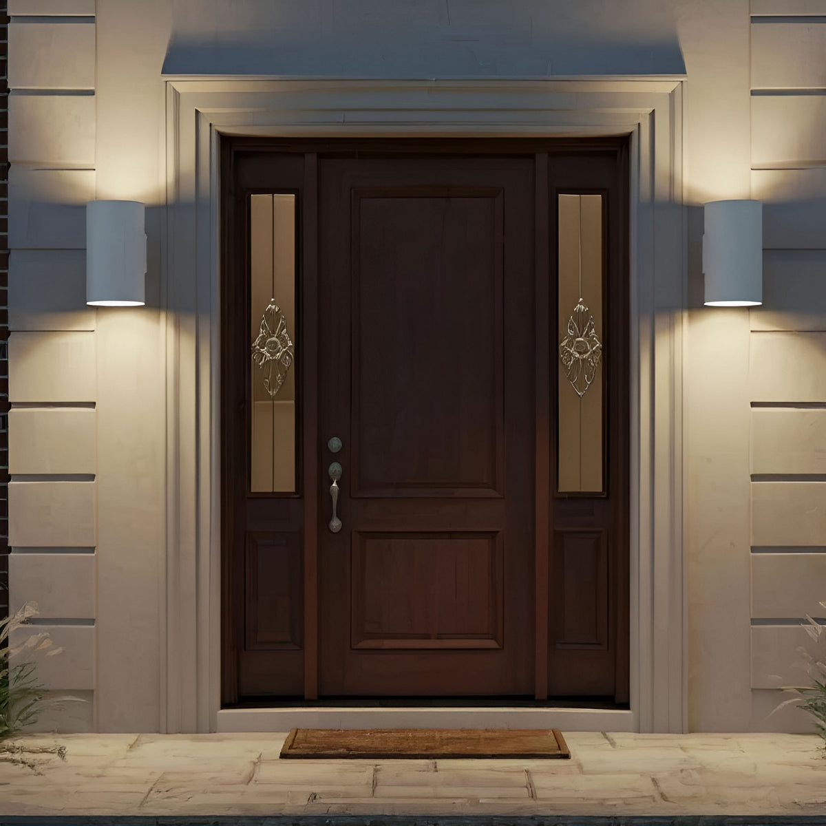 Outdoor Cylinders One Light Wall Lantern in Outdoor Textured White
