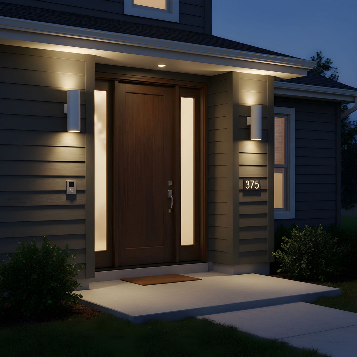 Outdoor Cylinders Two Light Wall Lantern