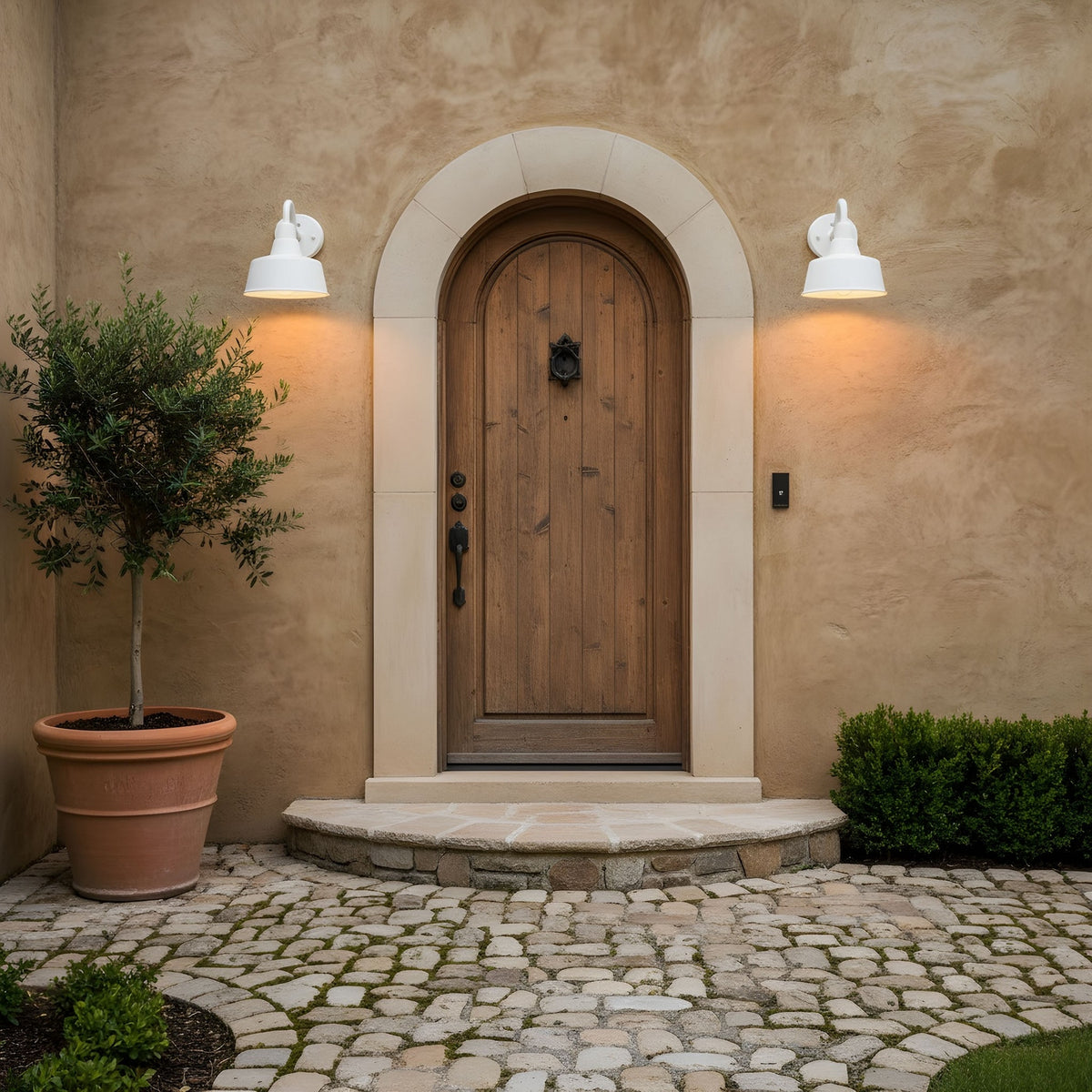 Barn Light One Light Wall Lantern in Outdoor Textured White