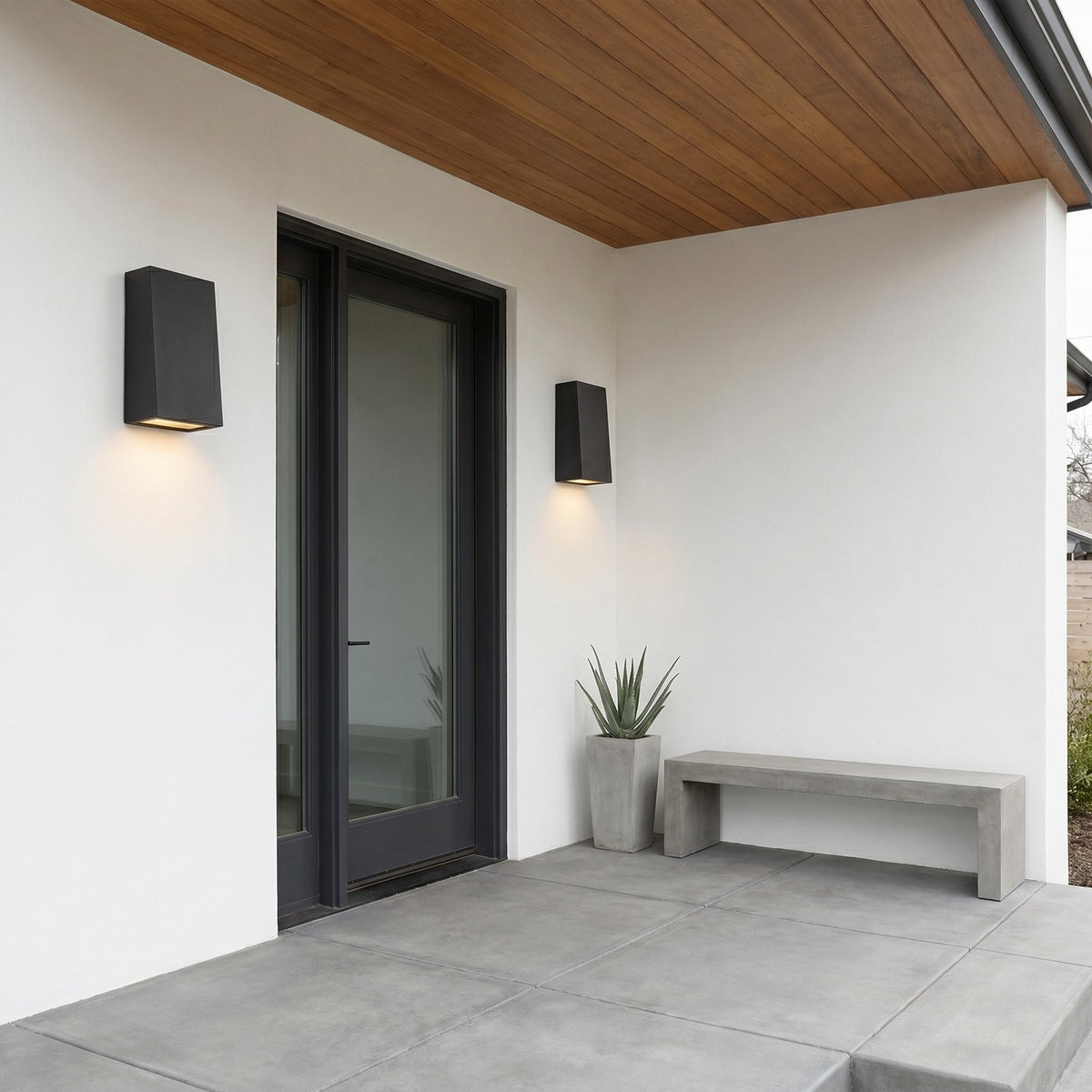 Kakudo LED Wall Lantern in Textured Black
