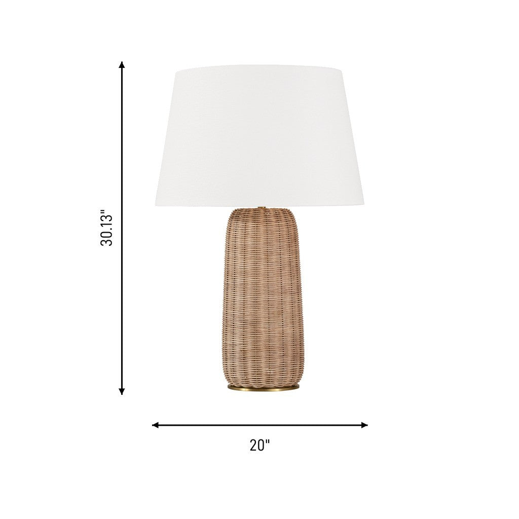 Dumar One Light Table Lamp in Blonde Rattan
