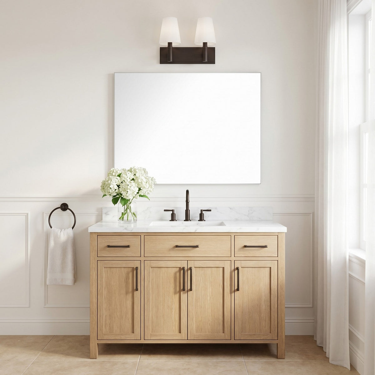 Meuble-lavabo Beckham Classic à deux lumières