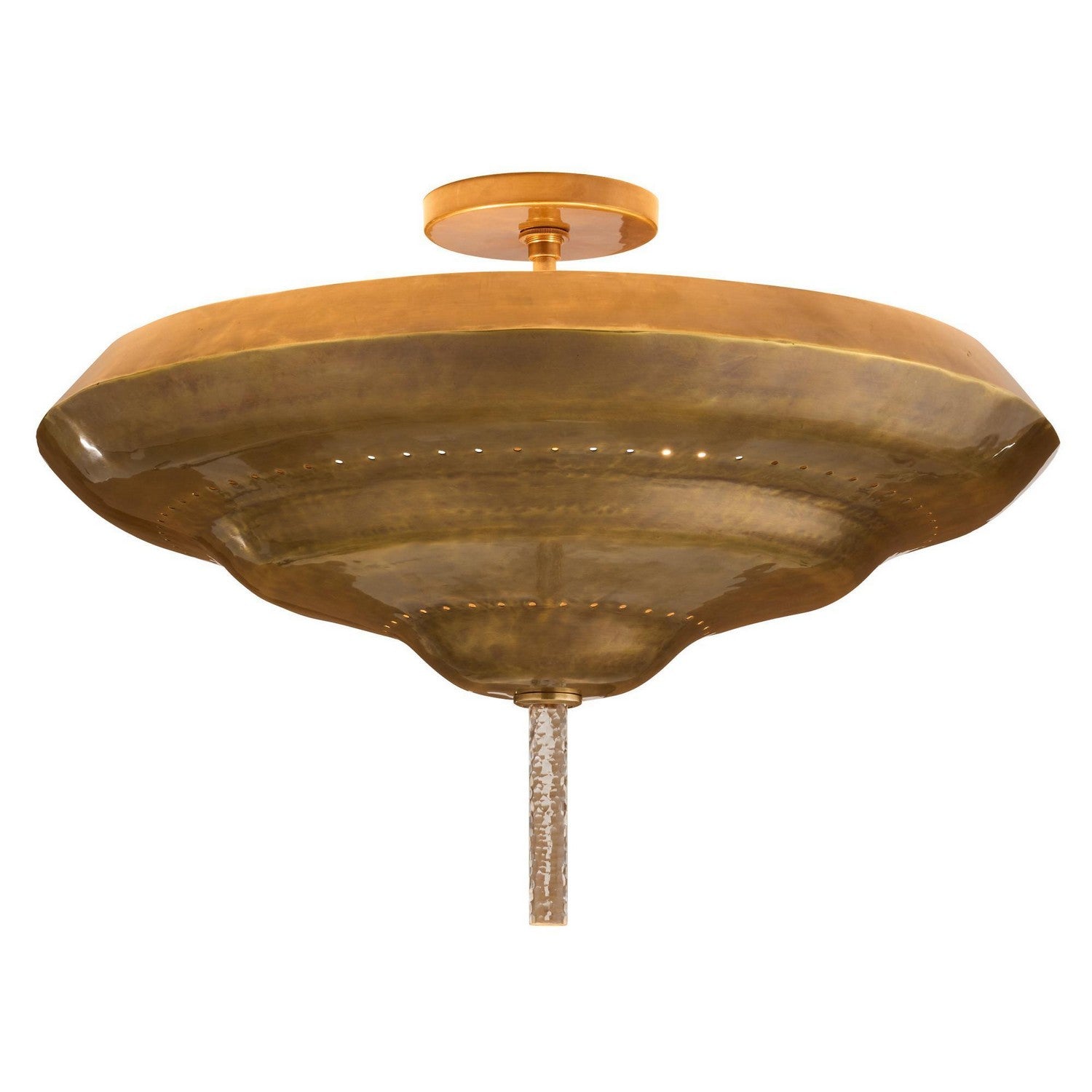 Istanbul Two Light Semi-Flush Mount in Antique Brass