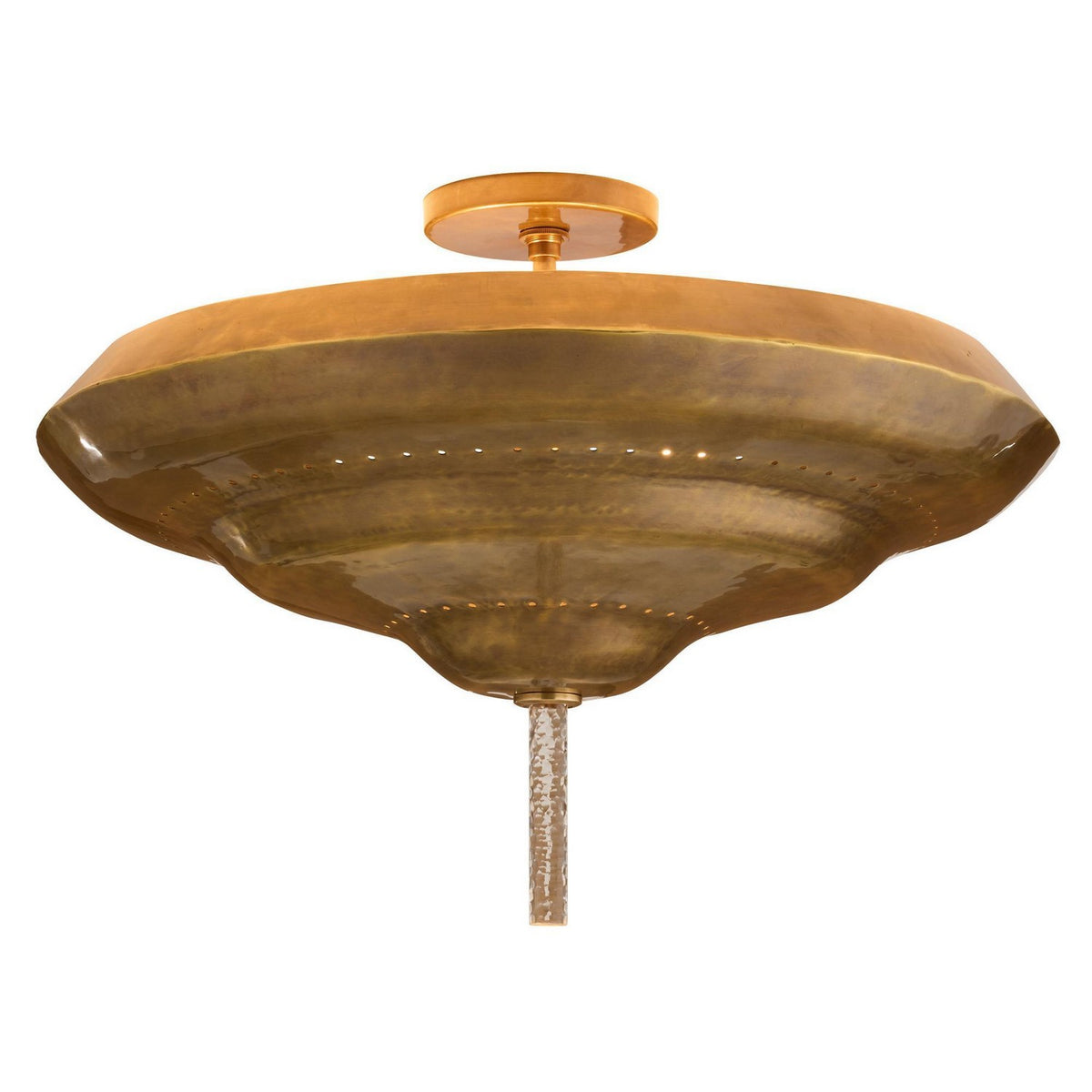 Istanbul Two Light Semi-Flush Mount in Antique Brass