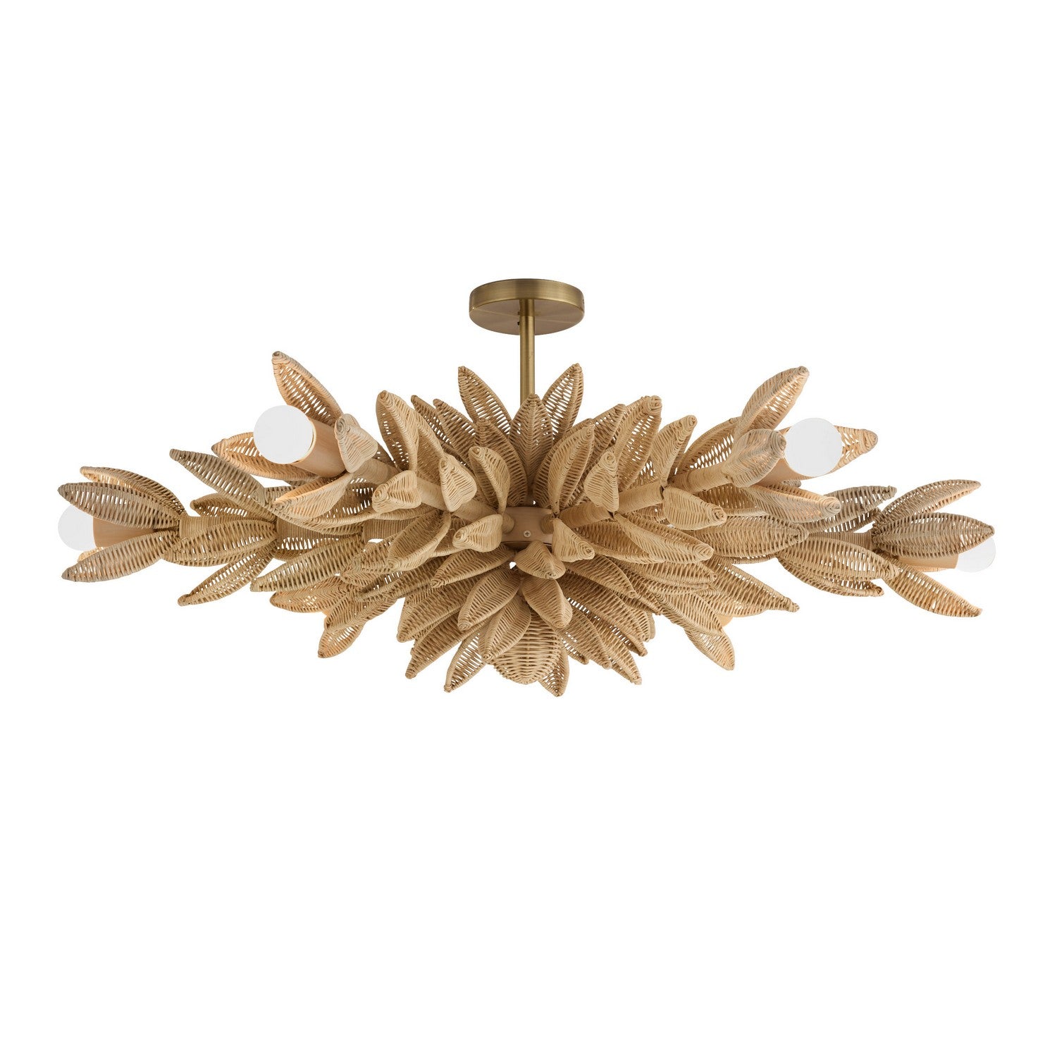 Kasai Six Light Semi-Flush Mount in Natural