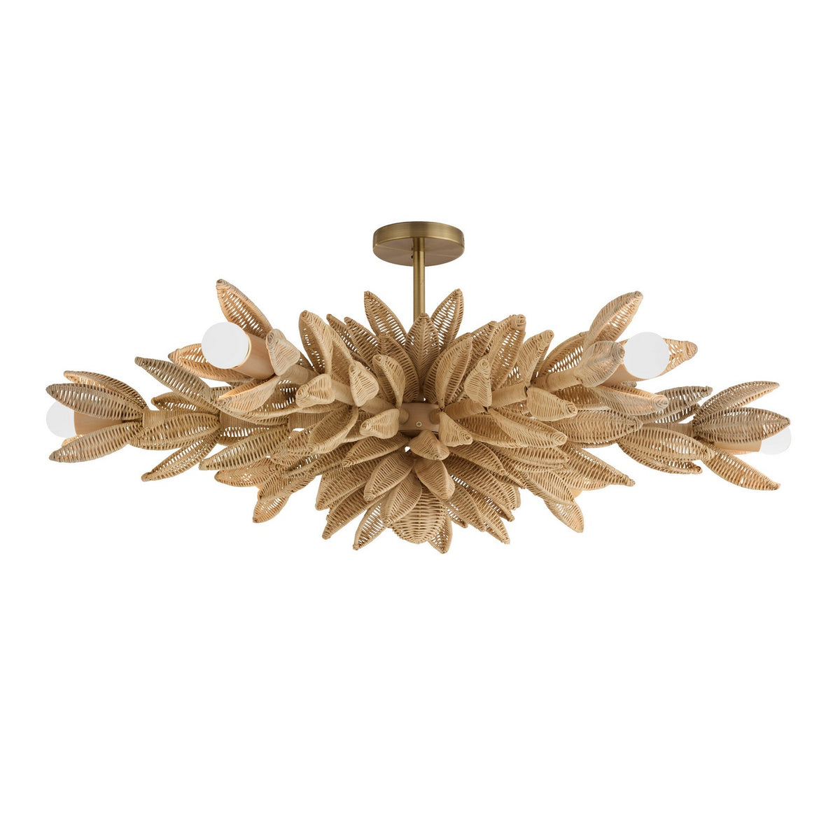 Kasai Six Light Semi-Flush Mount in Natural