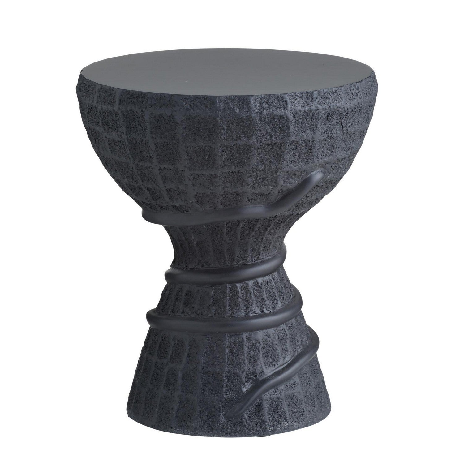 Kobra Outdoor Accent Table in Black Volcanic Ash