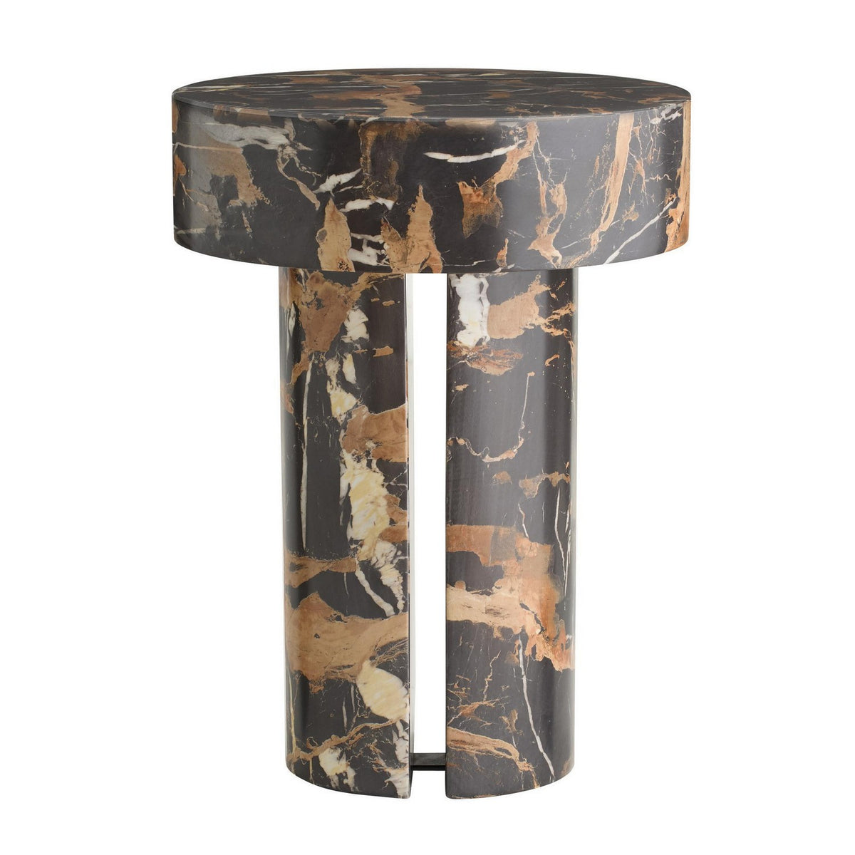 Kopi End Table in Espresso & White
