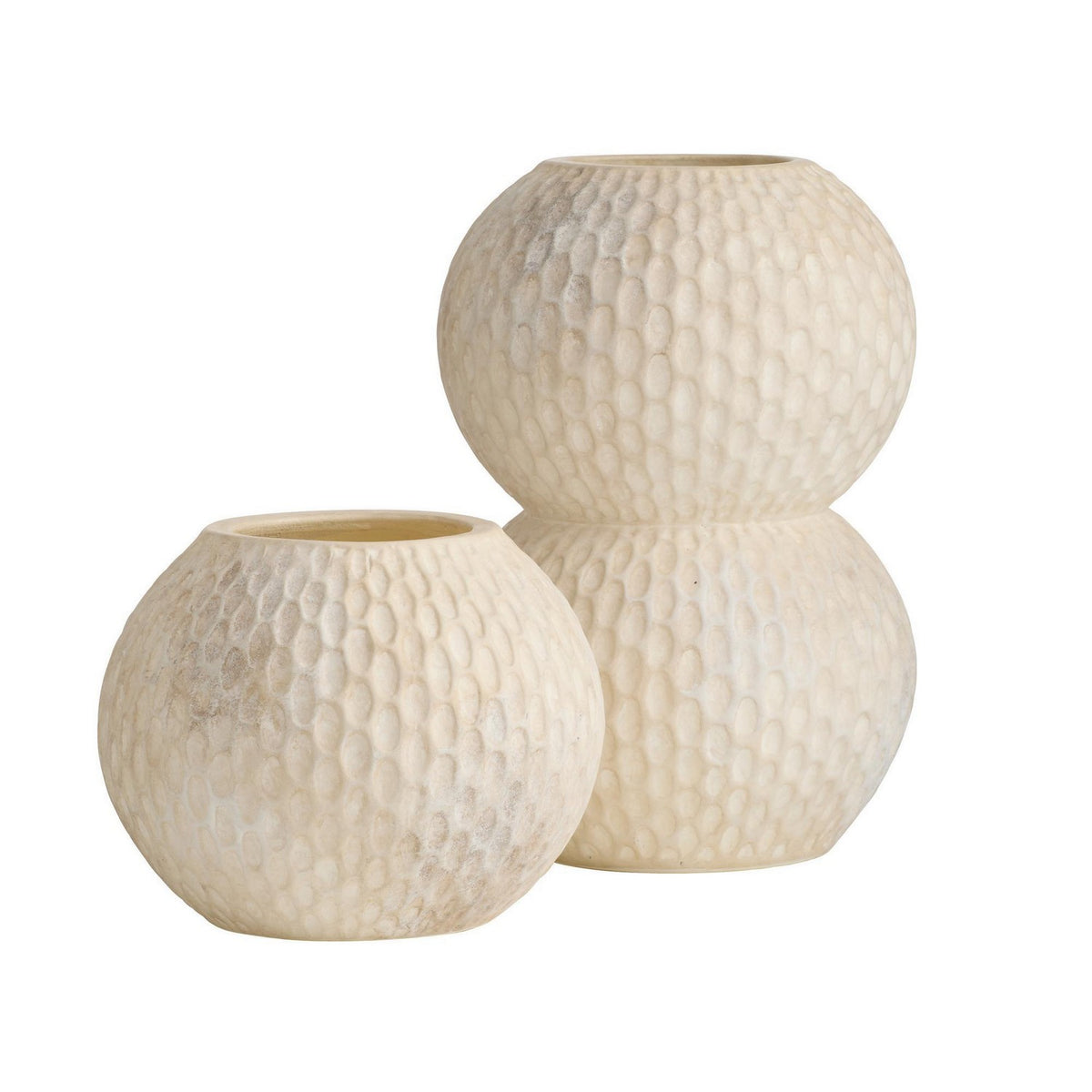 Kayli Vases, Set of 2 in Egg Shell