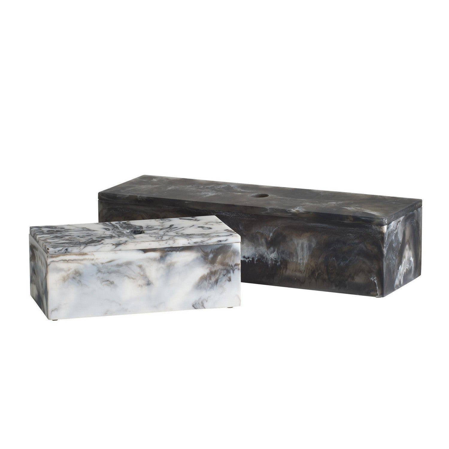 Kayce Boxes, Set of 2 in Black & White