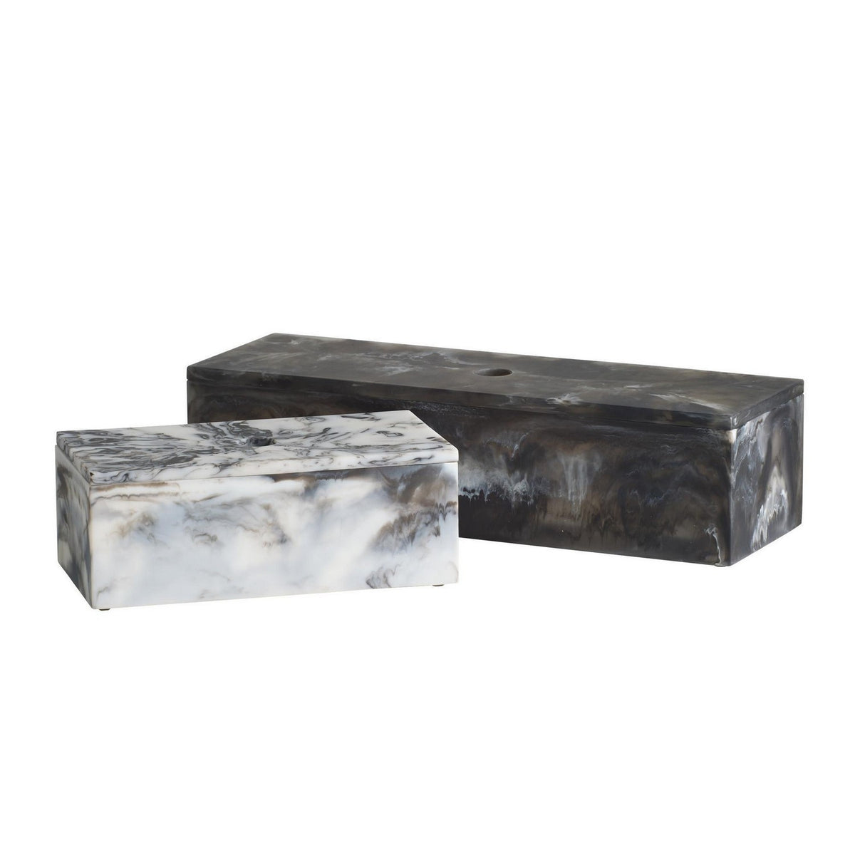 Boîtes Kayce, lot de 2, noir et blanc