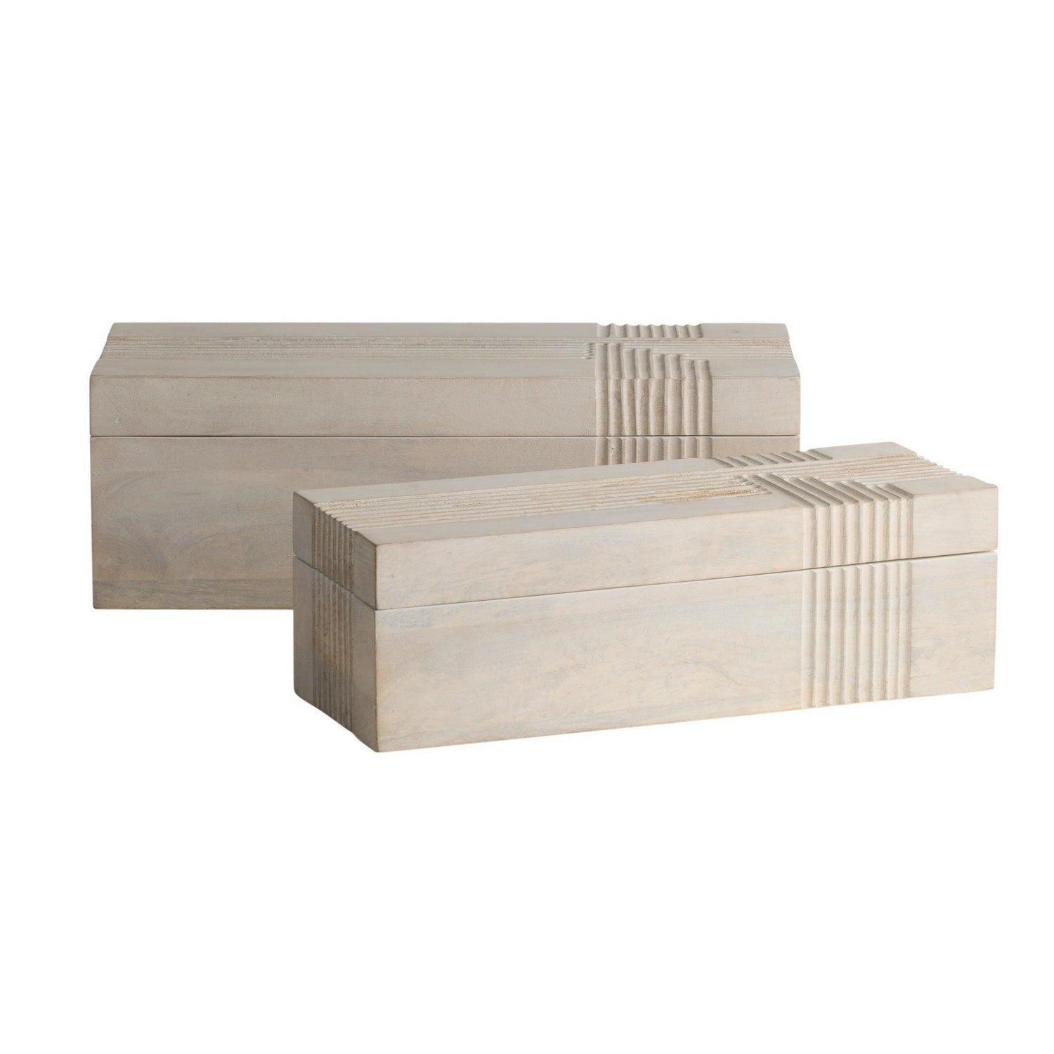 Kamira Boxes, Set of 2 in Whitewash