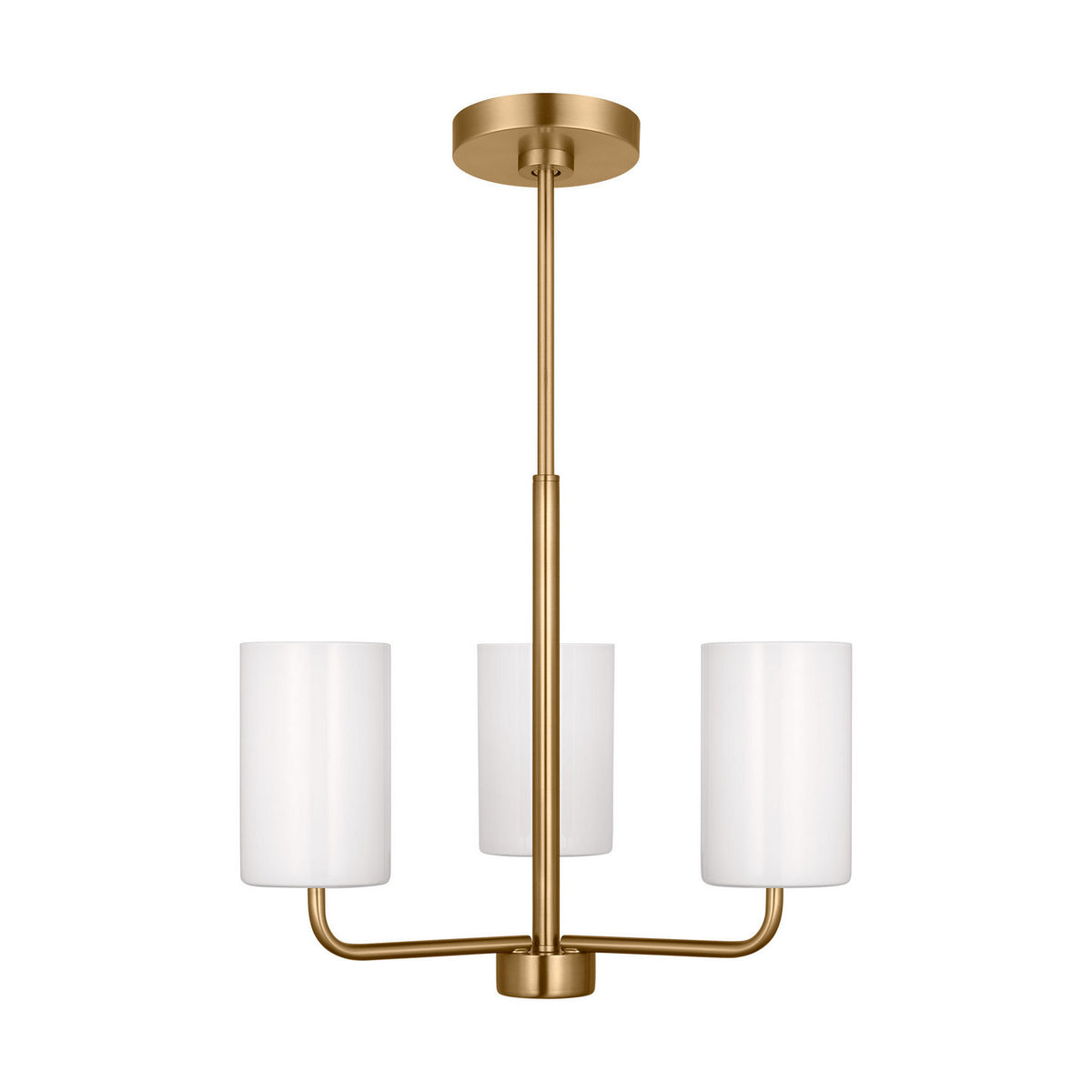 Rhett Three Light Chandelier in Satin Brass