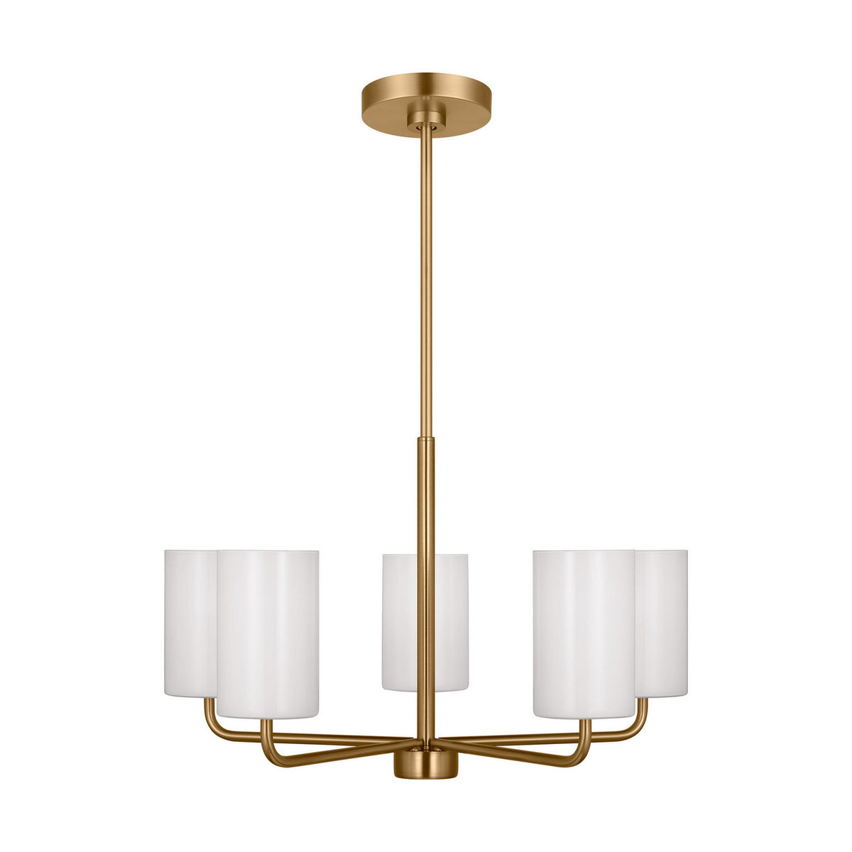 Rhett Five Light Chandelier in Satin Brass