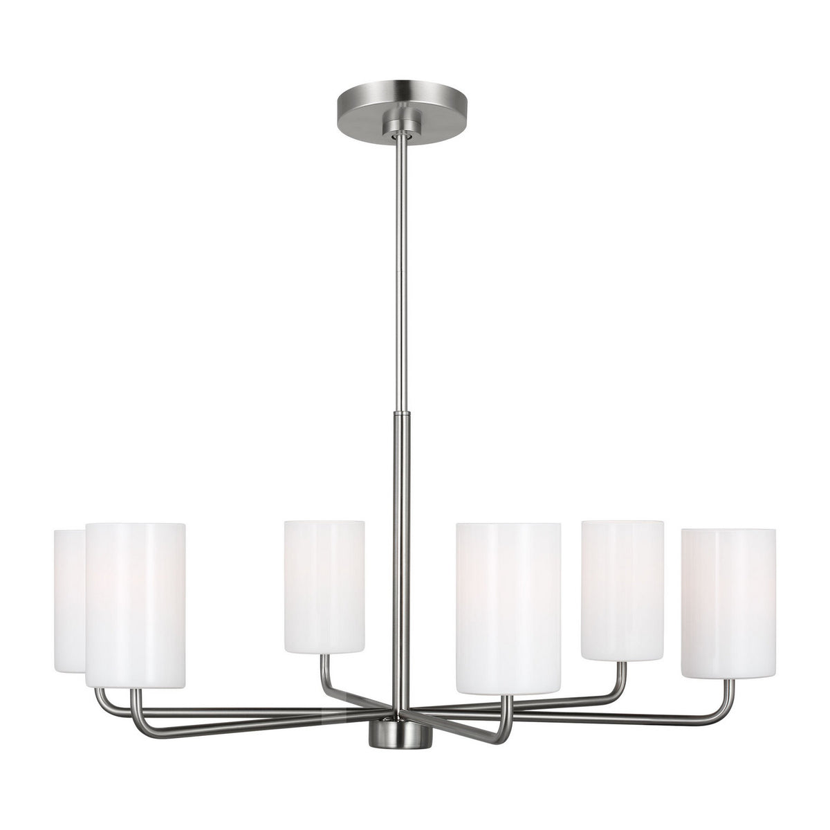 Rhett Six Light Chandelier in Brushed Steel
