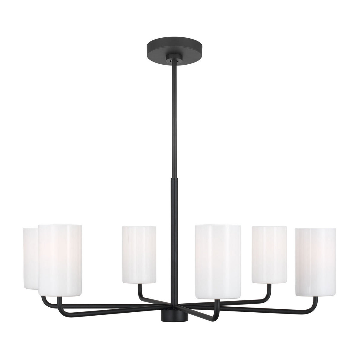 Lustre à six lumières Rhett en noir minuit