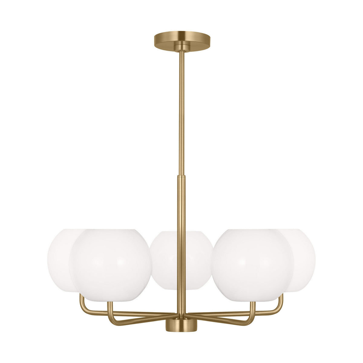 Rory Five Light Chandelier in Satin Brass