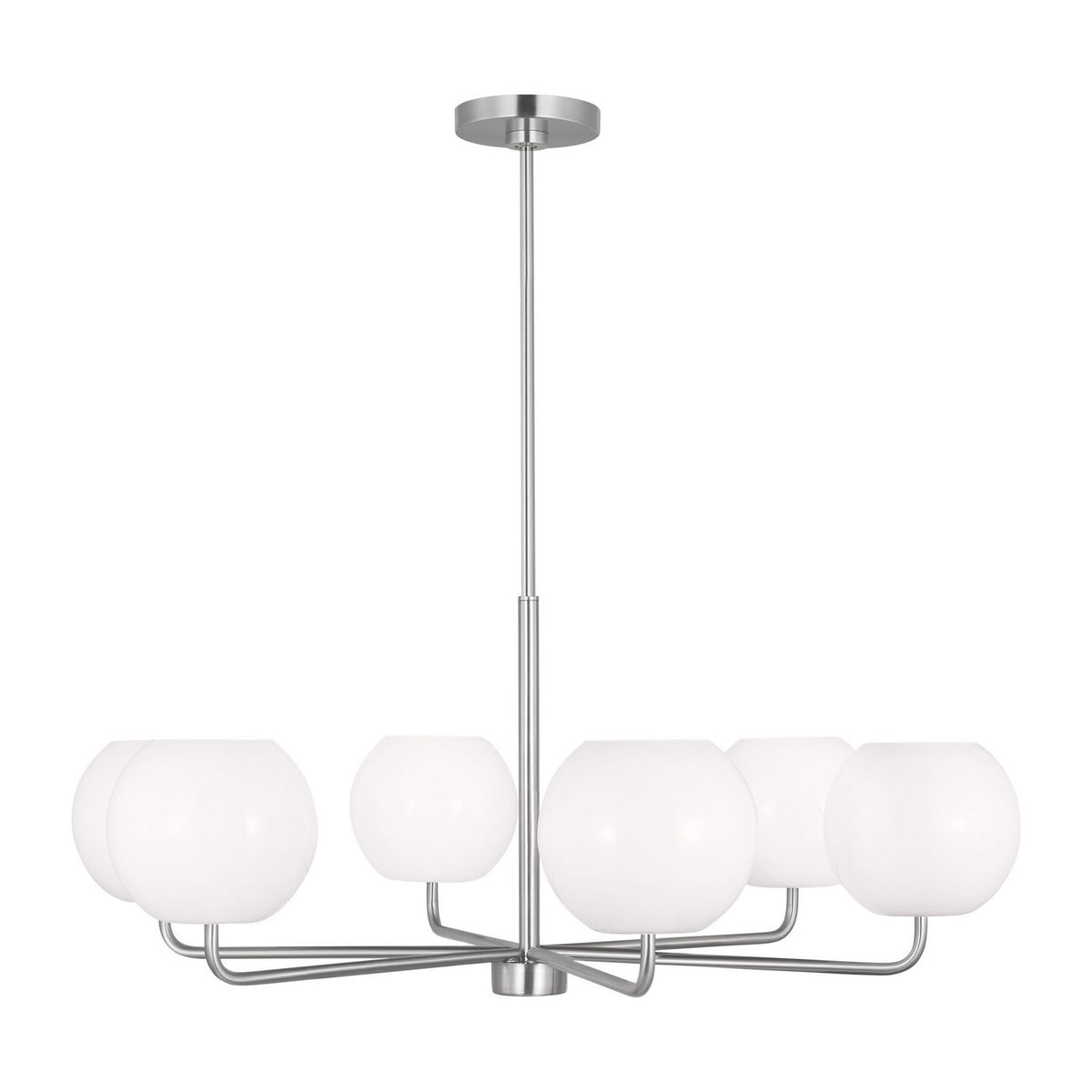 Rory Six Light Chandelier in Brushed Steel