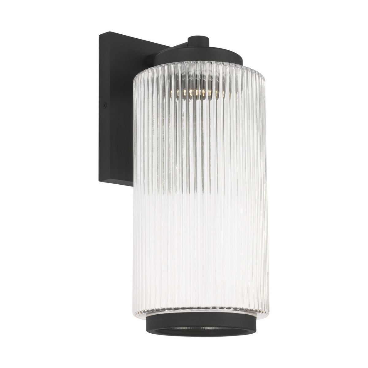 Ronde One Light Outdoor Wall Lantern in Textured Black
