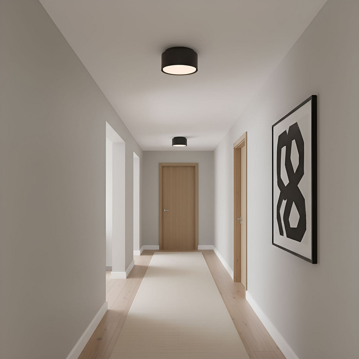 Dartmore One Light Flush Mount in Midnight Black