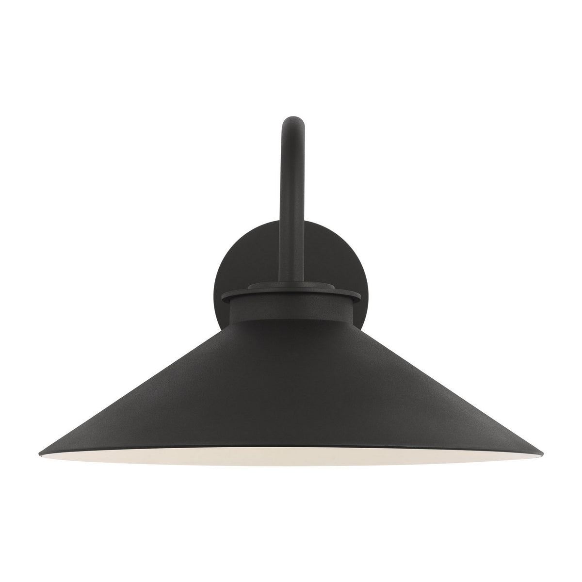 Modern Barn Light LED Wall Lantern in Textured Black
