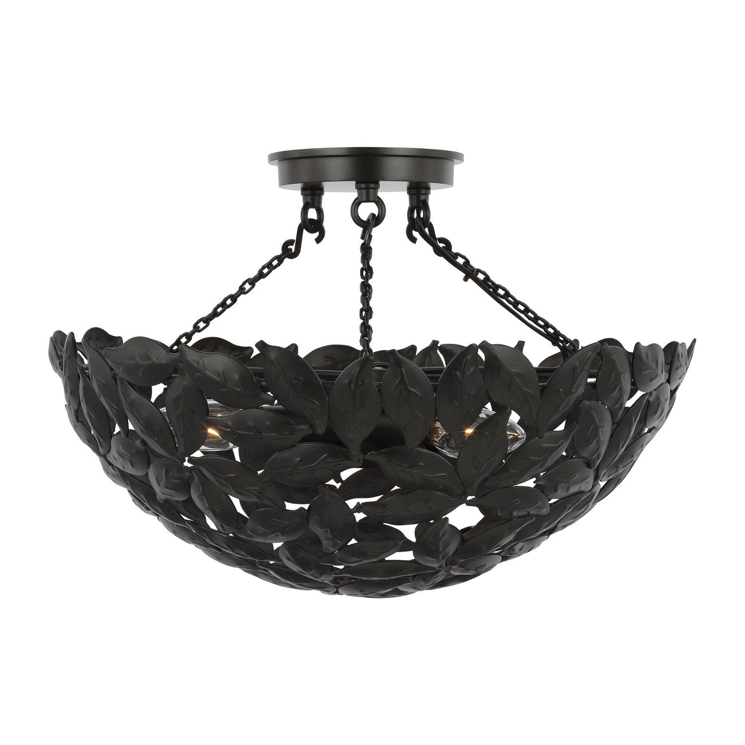 Kelan Three Light Semi-Flush Mount in Aged Iron