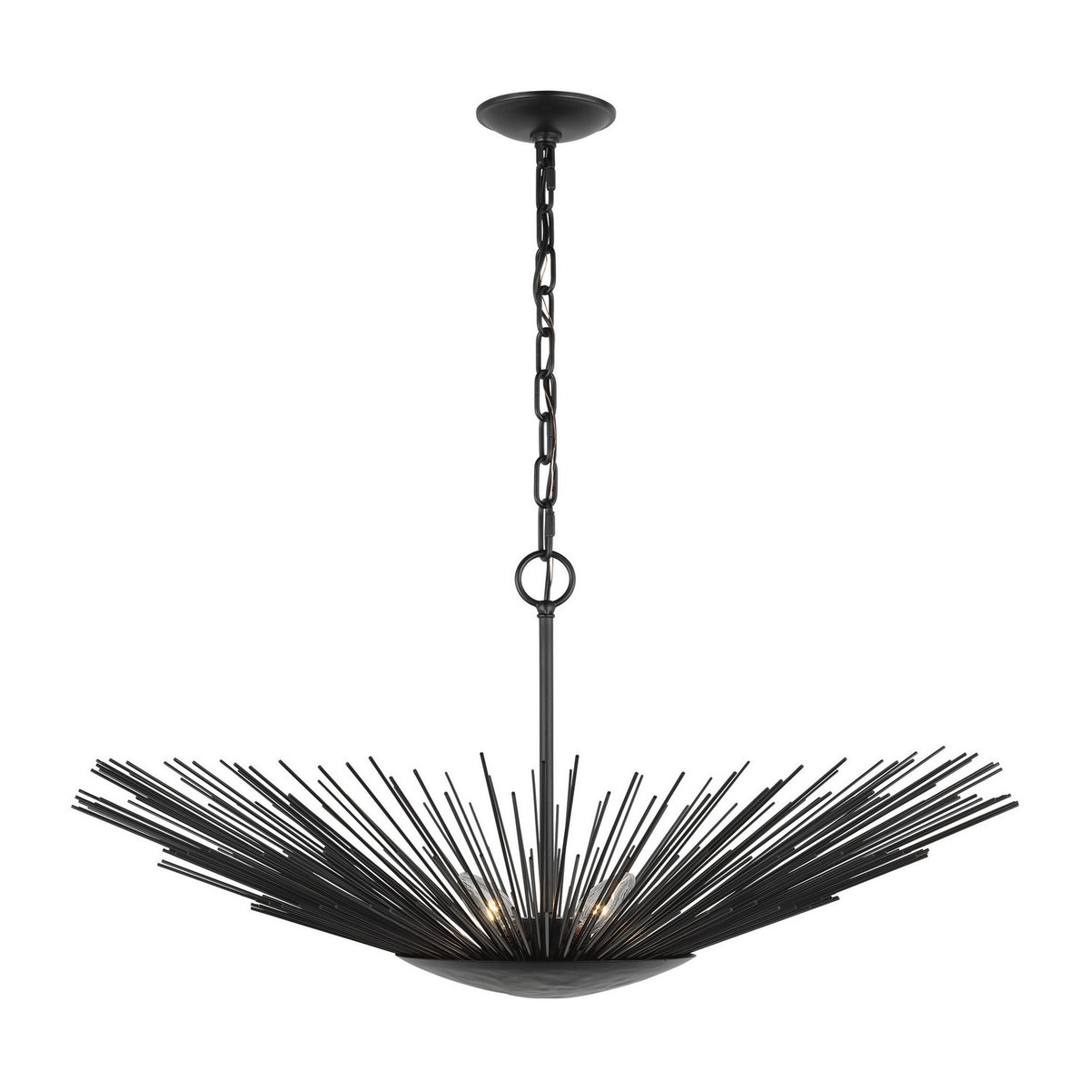 Helios One Light Pendant in Aged Iron