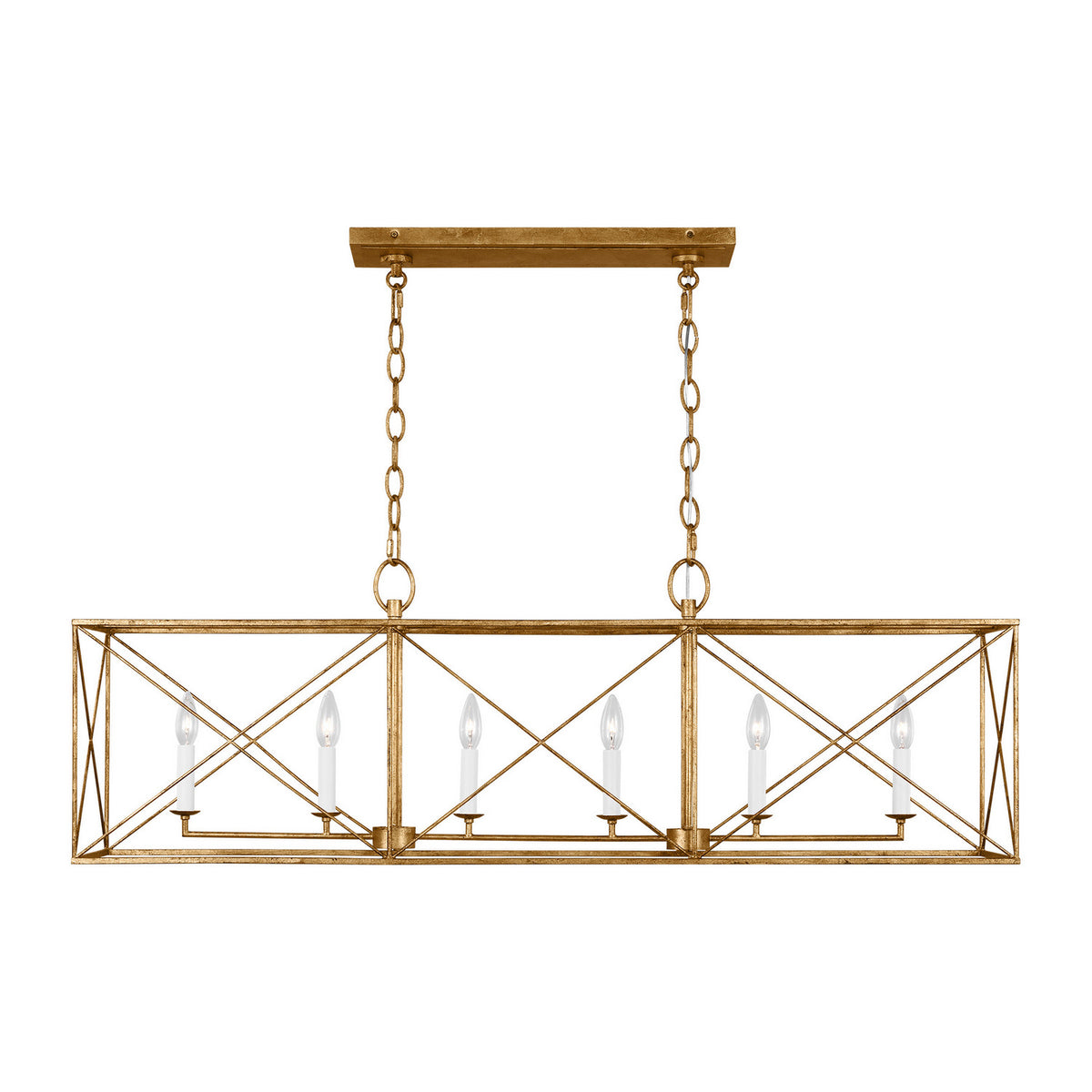 Beatrix Six Light Chandelier in Antique Gild