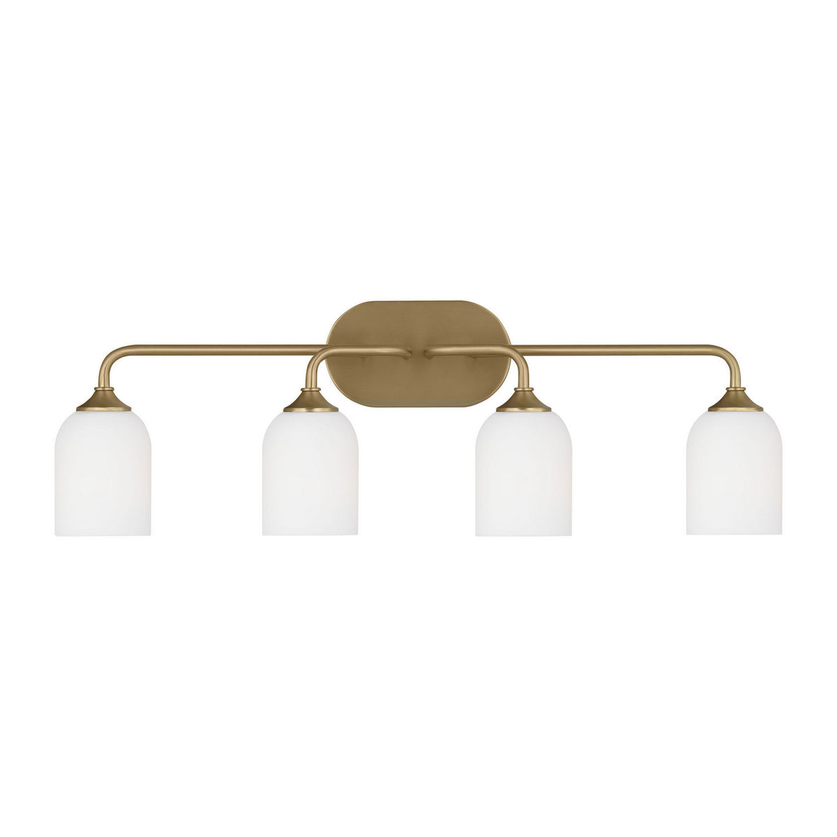 Emile Four Light Vanity in Satin Brass