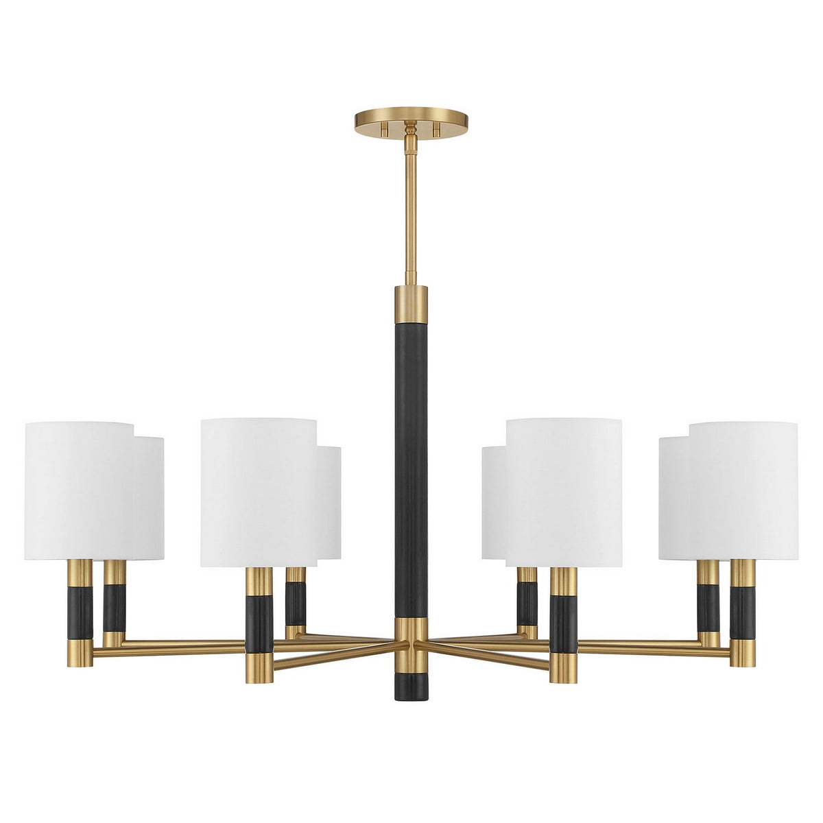 Conrad Eight Light Chandelier in Warm Brass