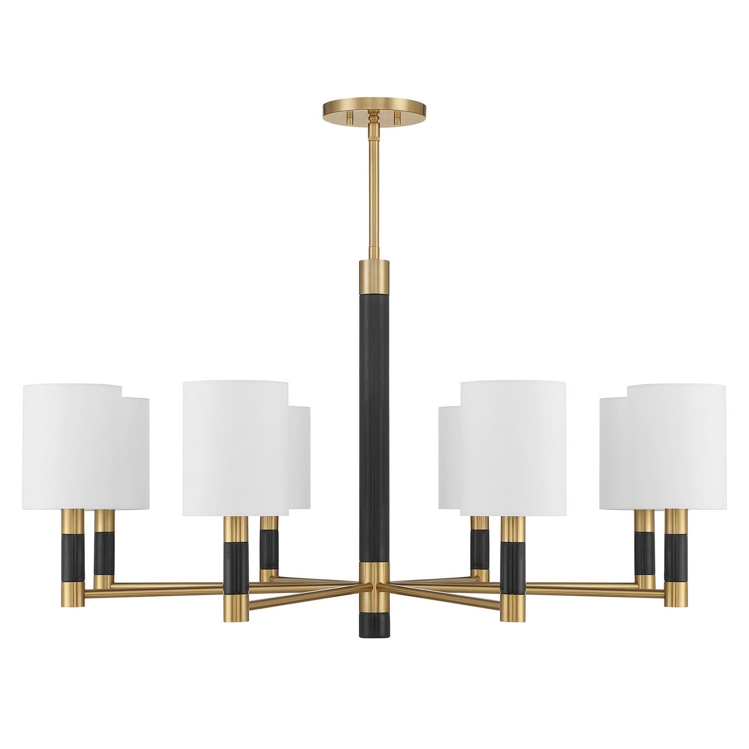 Conrad Eight Light Chandelier in Warm Brass