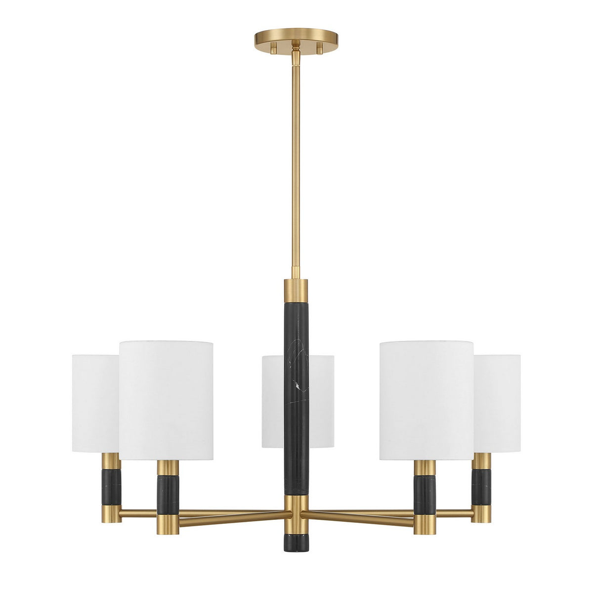 Conrad Five Light Chandelier in Warm Brass