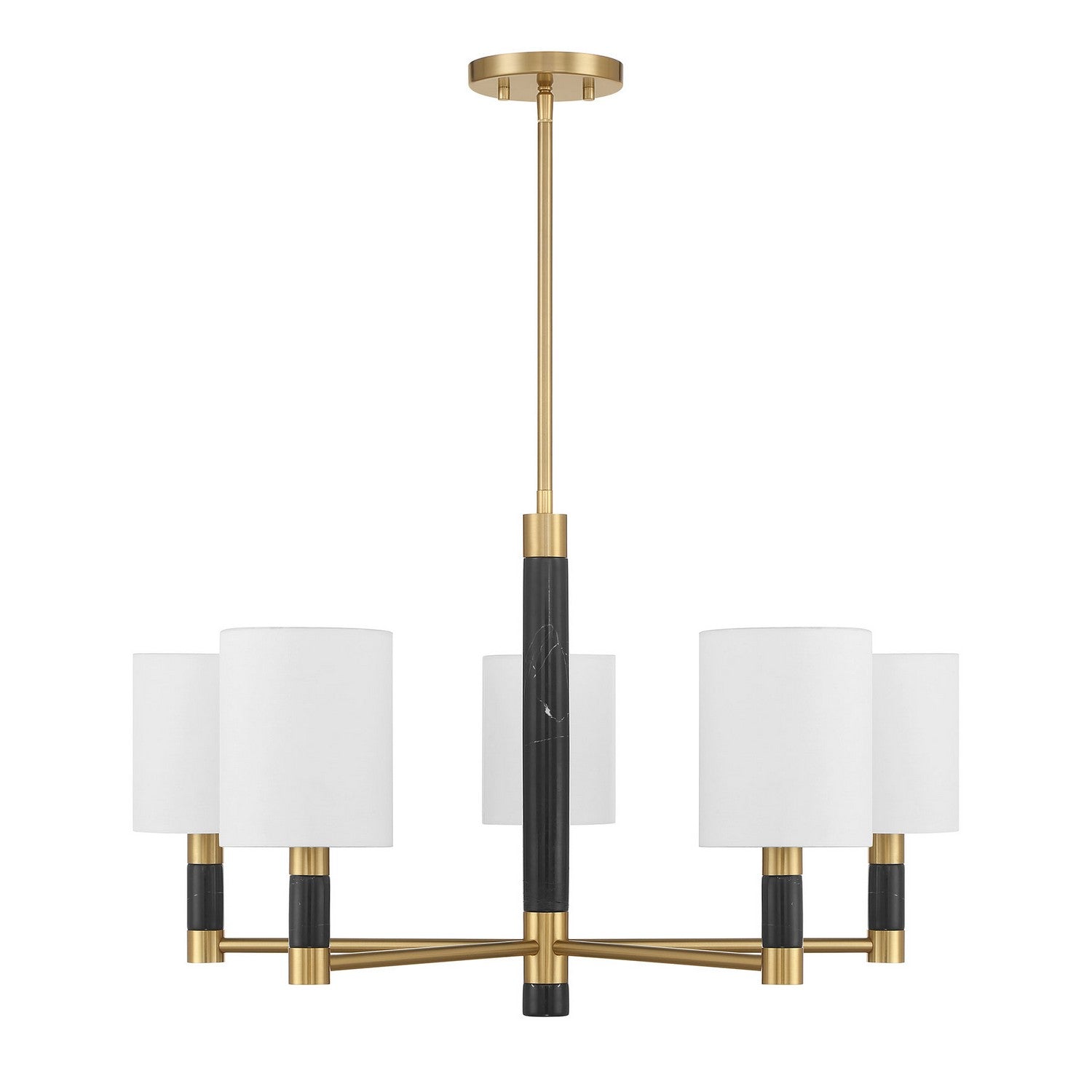 Conrad Five Light Chandelier in Warm Brass