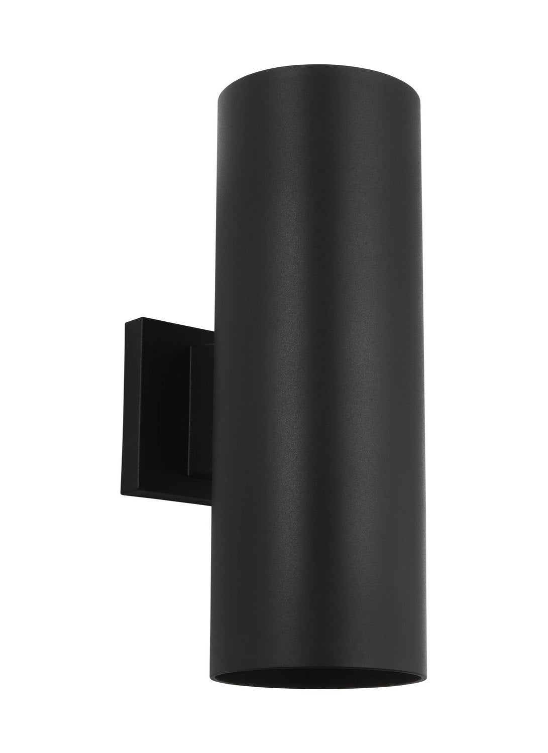 Outdoor Cylinders Two Light Wall Lantern in Textured Black