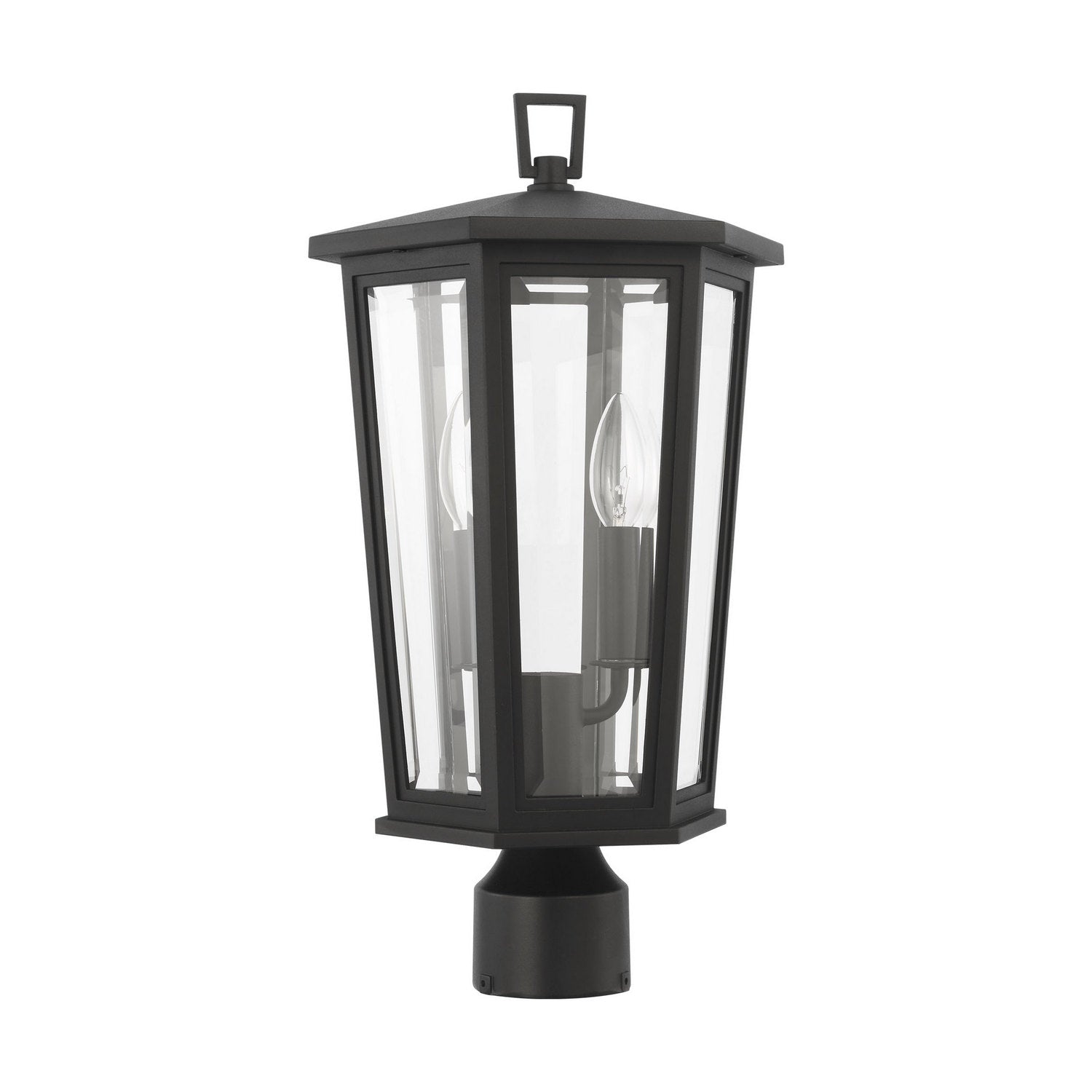 Witley Two Light Post Lantern in Textured Black