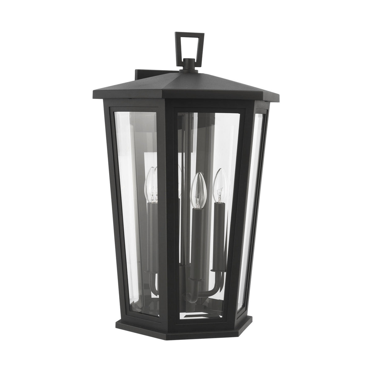 Witley Four Light Wall Lantern in Textured Black