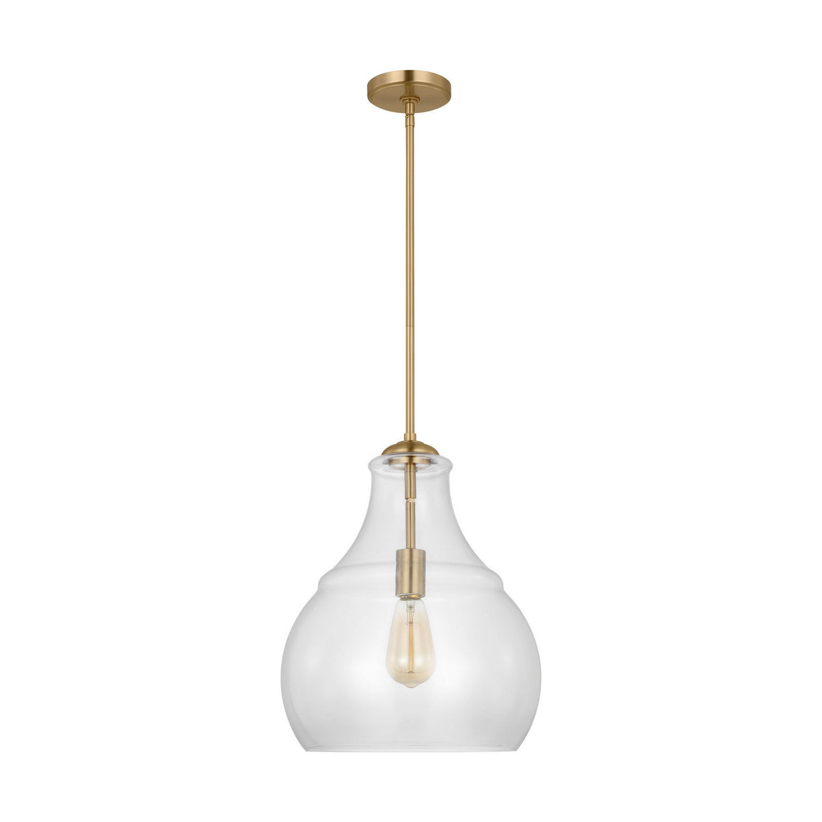 Zola One Light Pendant in Satin Brass