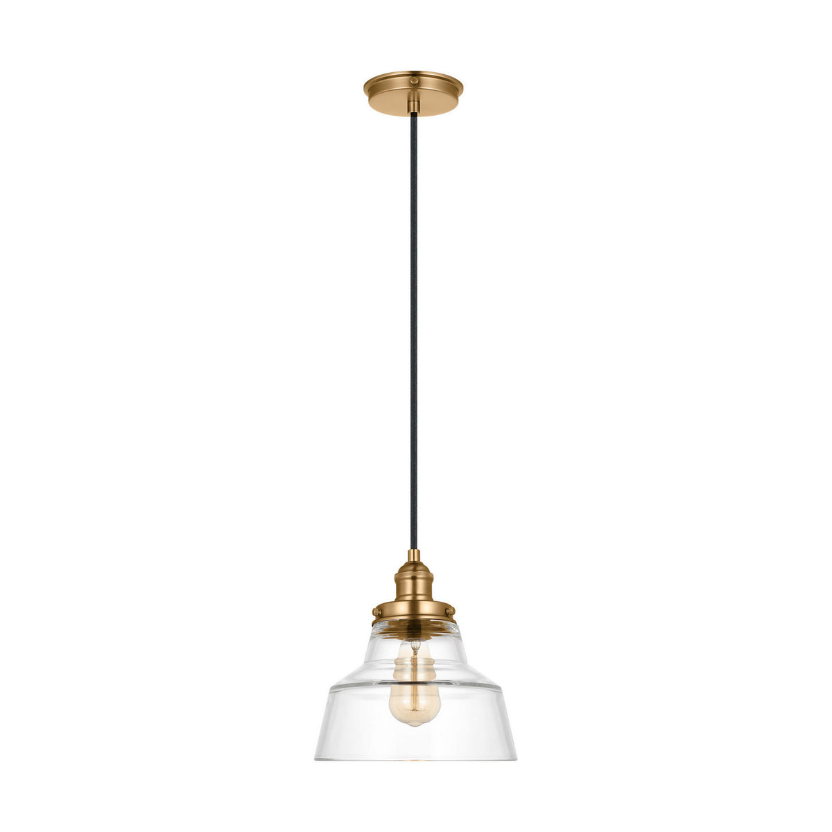 Baskin One Light Pendant in Satin Brass
